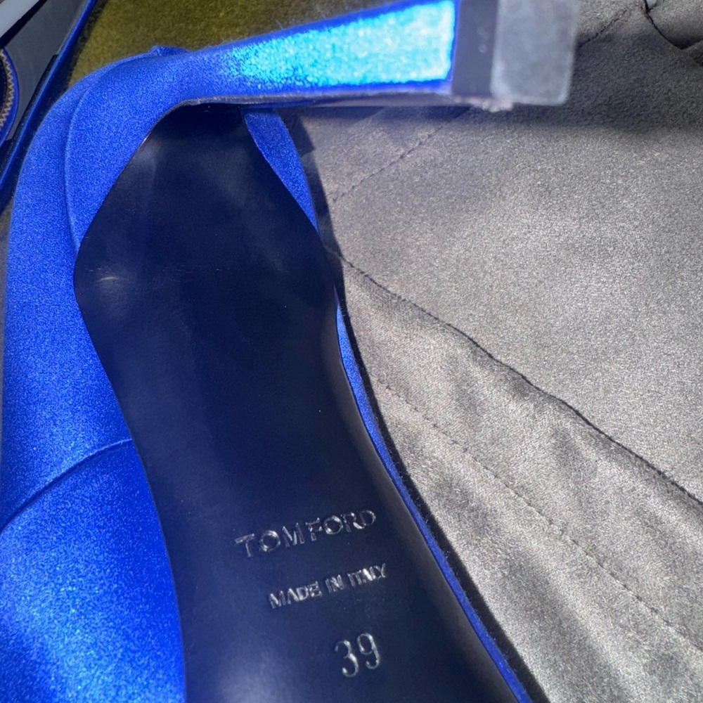 Tom Ford Satin Blue Women's Heels 105mm - Picture 6 of 9